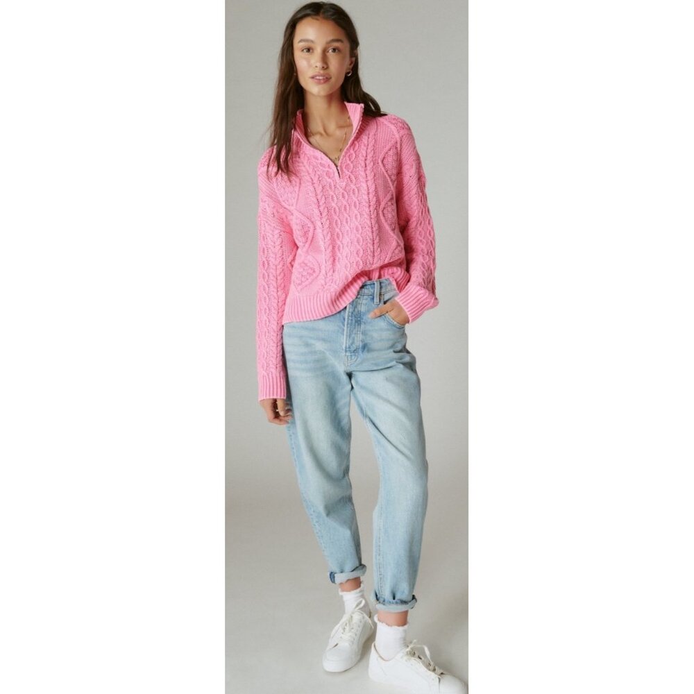 Lucky Brand Pink Cable Knit Sweater - Picture 2 of 15